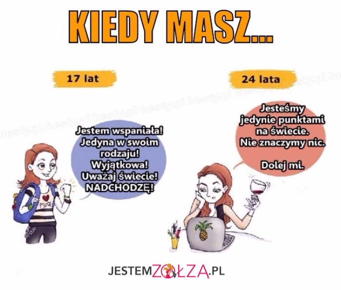 Kiedy masz 17lat vs 24lata