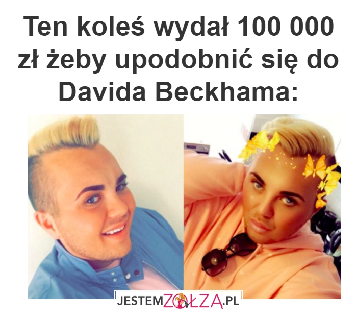 Upodobnił się do Beckhama...