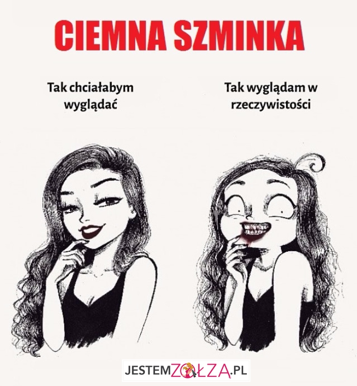 Ciemna szminka...