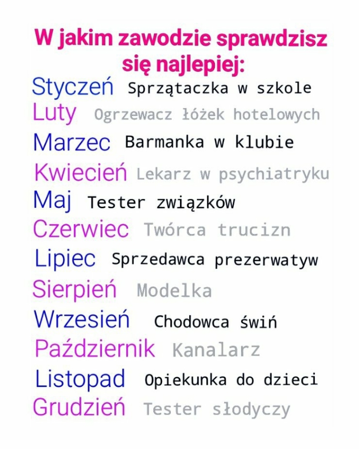 Jaki zawód jest dla ciebie najlepszy? 