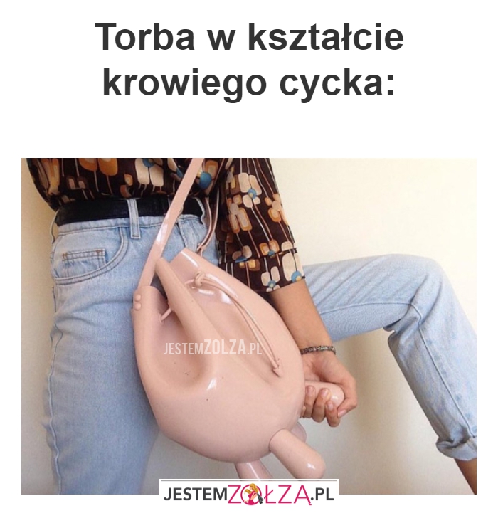 Torba w kształcie krowiego cycka