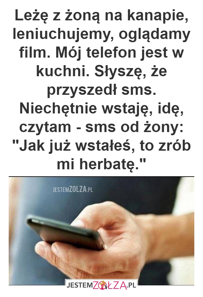 Leżę z żoną na kanapie, leniuchujemy