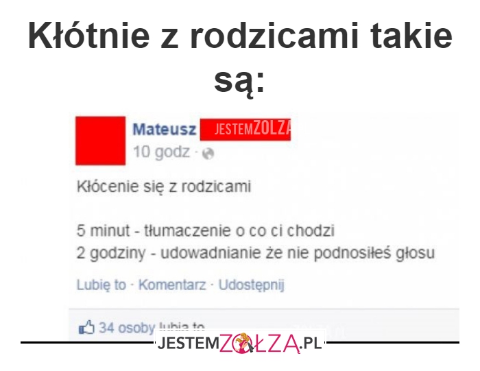 Kłótnie z rodzicami