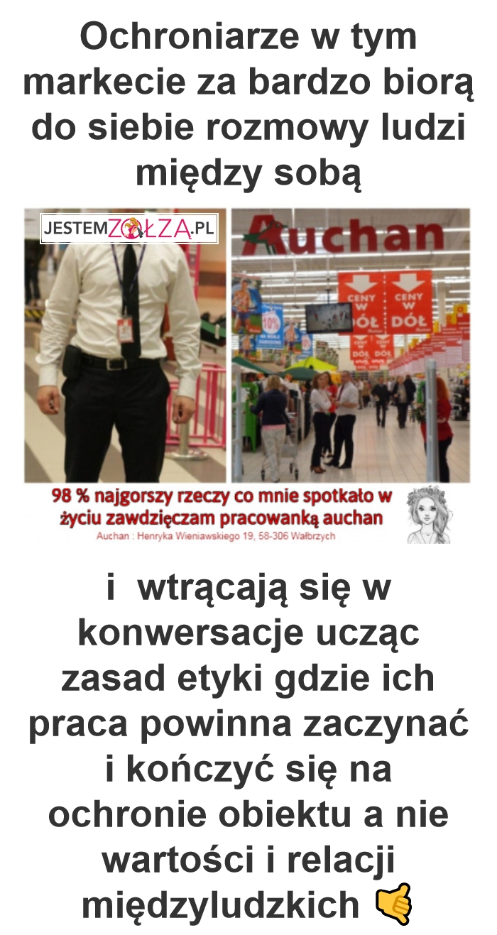 Auchan podżeganie do nienawiści : Wieniawskiego 19, Wałbrzych : Zatrzymani za nawoływanie do nienawiści 