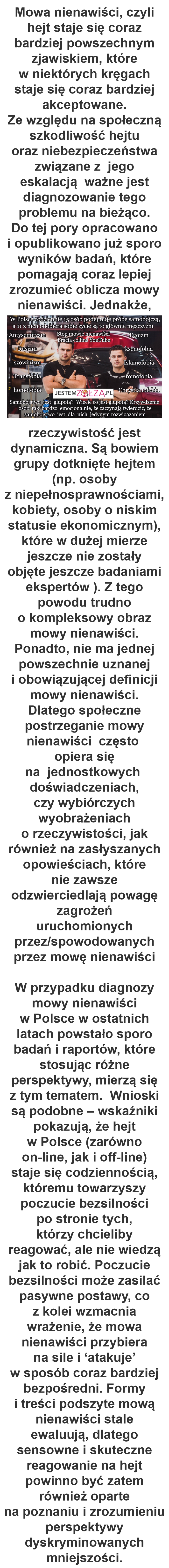 Grzegorz i Rafał Collins Stop mowie nienawiści, stop dyskryminacji, stop słowom, które ranią.hmm