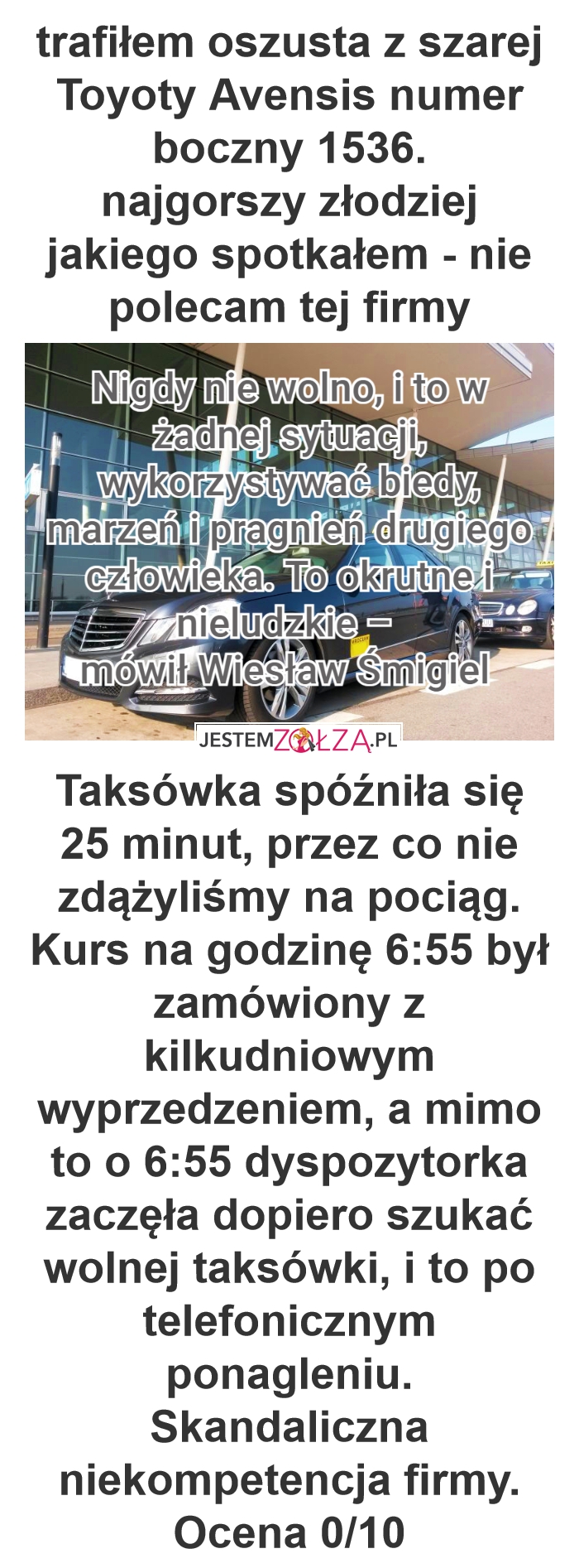 miejskie taxi wrocław : TAXI Wrocław usługa niewykonana 