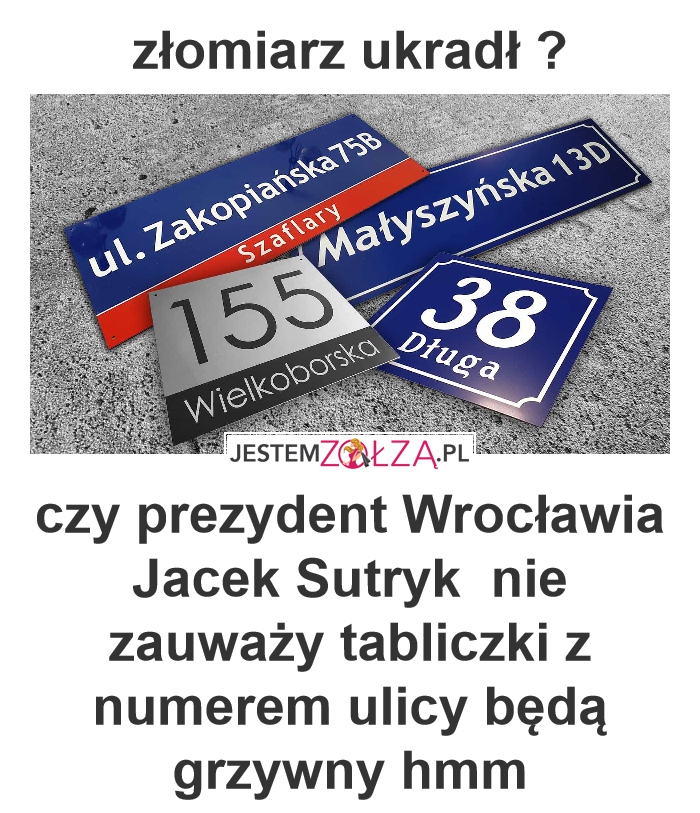 tabliczki z numerem ulicy nawet tego nie ma plac solny wrocław