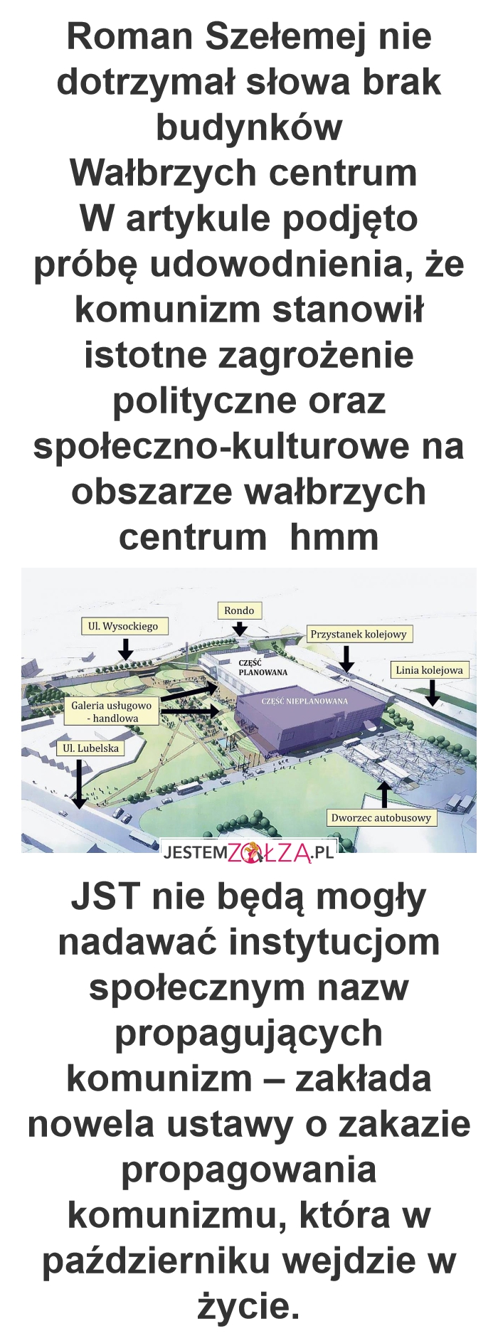 Roman Szełemej nie dotrzymał słowa brak budynków wałbrzych centrum 