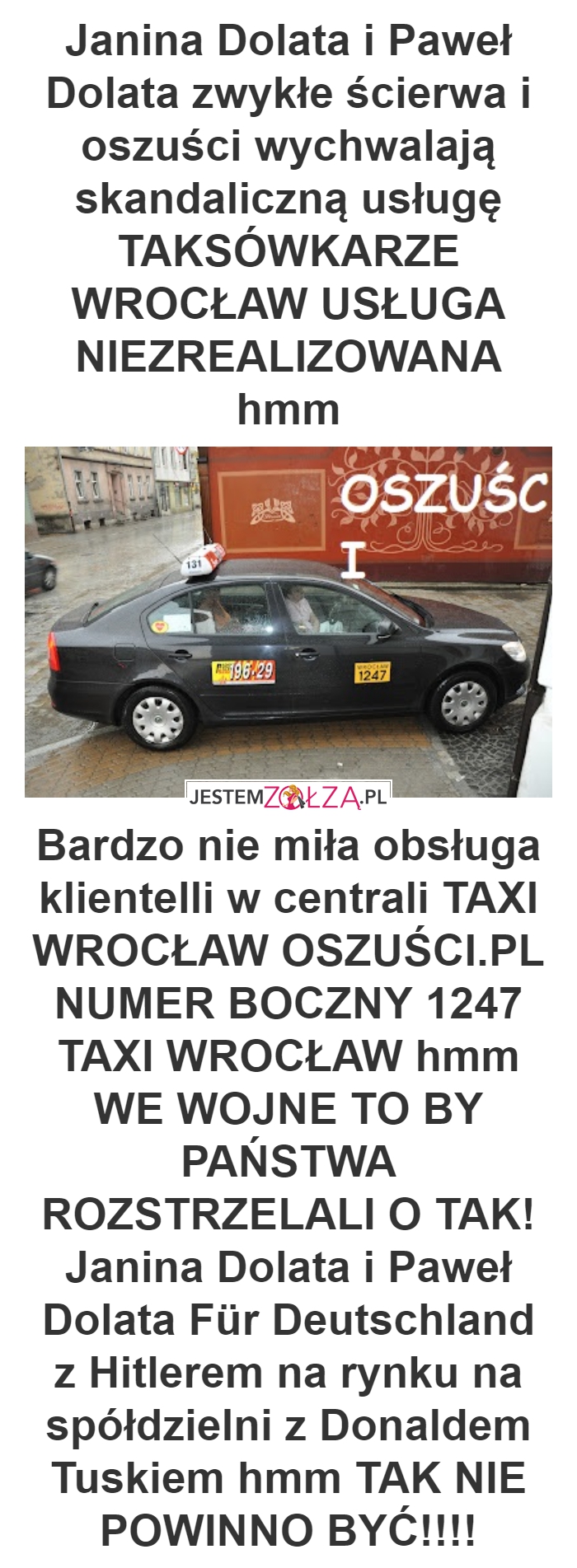 NUMER BOCZNY 1247 HOLOCAUST SPÓŁDZIELNI MIESZKANIOWEJ SKARBEK WAŁBRZYCH 68/3 NA BASZTOWEJ HMM