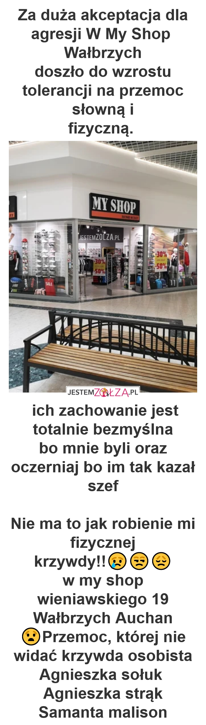 MyShop Wałbrzych :  Agnieszka Strąk Za duża akceptacja dla agresji  hmm