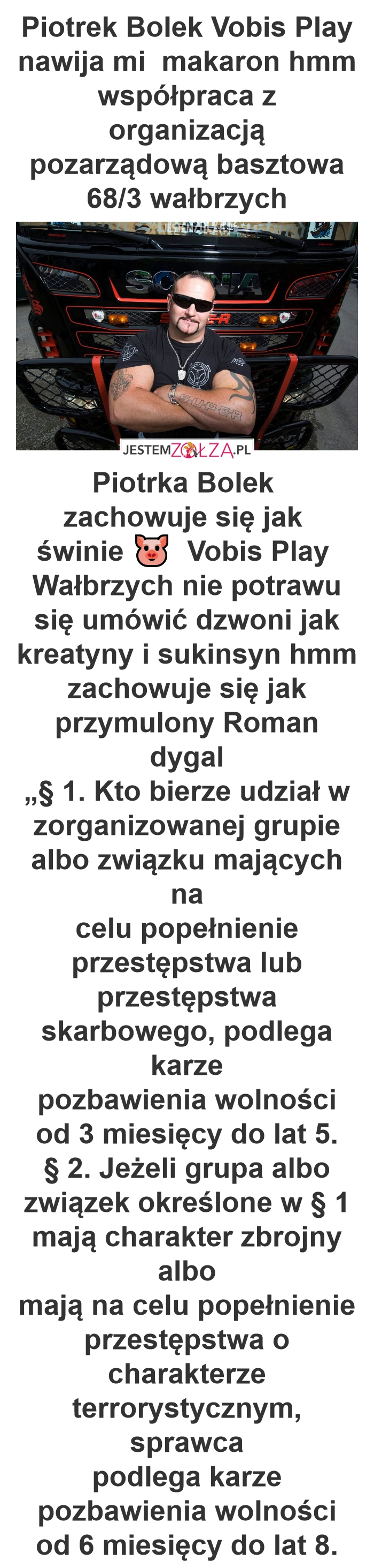 Piotrek Bolek Vobis Play nawija mi  makaron współpraca z organizacją pozarządową basztowa 68/3 wałbrzych